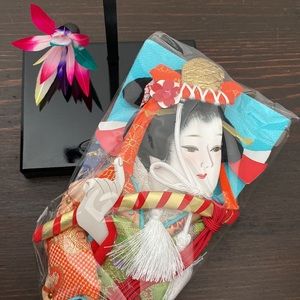 Japanese New Year Handmade Happiness Wooden Souvenir Paddle, Edo Oshi-e Hagoita